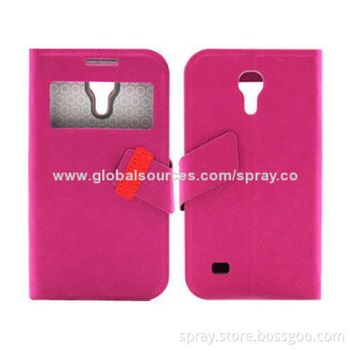 Magnetic PU leather flip case for Samsung Galaxy S4 Mini, with stand function